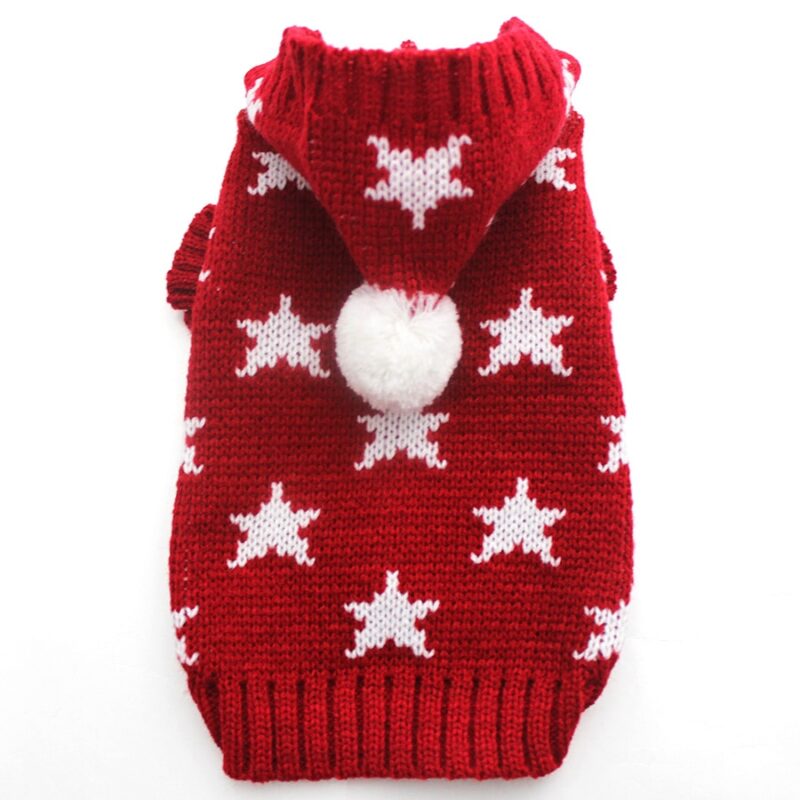Dog Cat Sweater Knited Hoodie Jumper Stars Design Pet Puppy Coat Jacket Warm Clothes For Dogs Cats