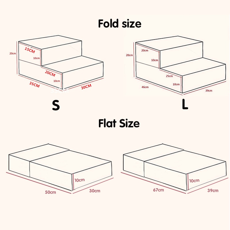 Breathable Mesh Foldable Pet Stairs Detachable Pet Bed Stairs Dog Ramp 2 Steps Ladder for Small Dogs Puppy Cat Bed Cushion Mat