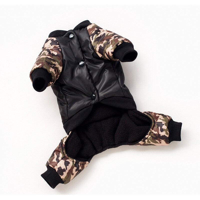 Winter Pet Clothes For Dogs Camouflage FBI Puppy Pet Coat Jacket Warm Fleece Dog Jumpsuits Chihuahua French Bulldog Clothing