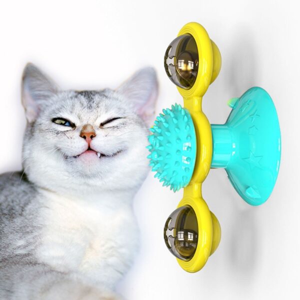 Pet Toys For Cats Interactive Puzzle Training Turntable Windmill Ball Whirling Toys For Cat Kitten Play Game Cat Supplies