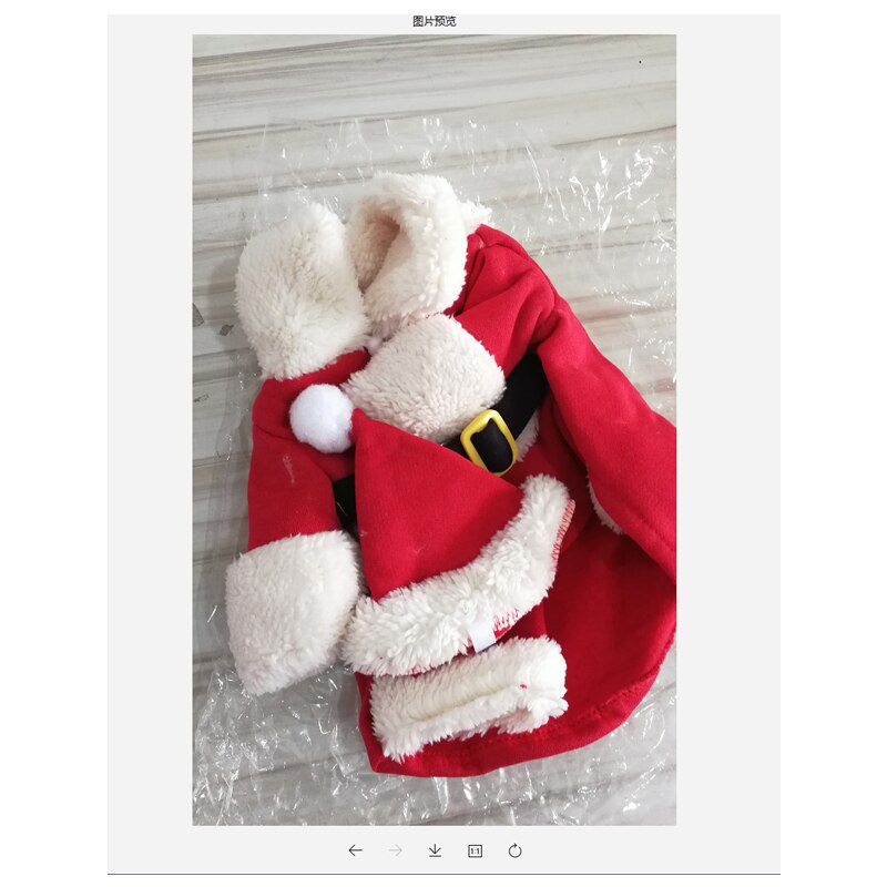 Winter Pet Dog Cat Red Fleece Velvet Thick Warm Christmas Clothes Santa Claus Costume Suit Sets