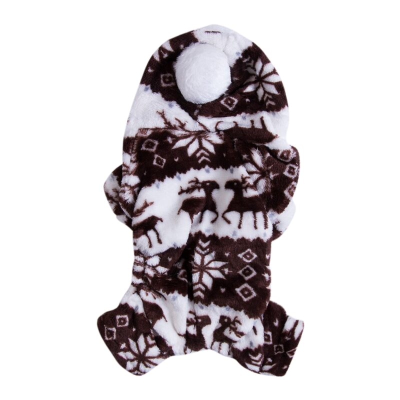 Pet Clothes Dog Pajama Cute Soft Puppy Teddy Coral Velvet Animal Pattern Jumpsuit Winter Warm Size S-XXL