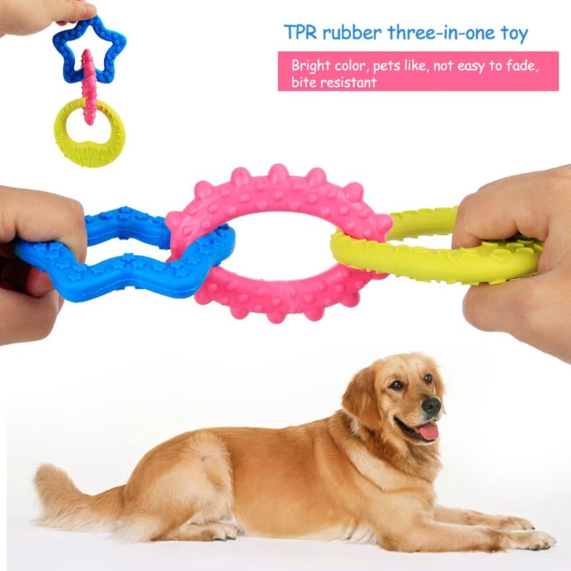TPR Chew Dog Toys Pet Toys Teddy Puppy Healthy No Poison Chew Interactive Rubber Pacifier Bones Molar Clean The Teeth Funny Game
