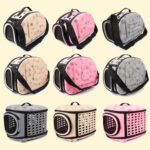 Pet Carrier For Dogs Cat Folding Cage Collapsible Crate Handbag Plastic Carrying Bags Pets Supplies Sac Transport Cat Box