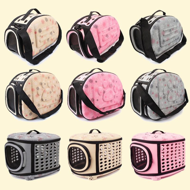 Pet Carrier For Dogs Cat Folding Cage Collapsible Crate Handbag Plastic Carrying Bags Pets Supplies Sac Transport Cat Box