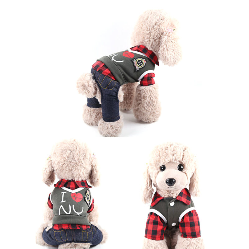 1 Pcs Autumn And Winter New College Wind Pet Clothes Couple Models Four Feet Clothes Two Feet Skirt Dog Cat Pet Clothes Supplies