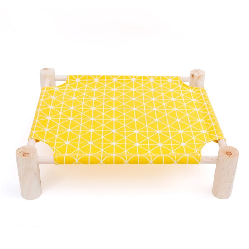 Elevated Cat Bed House Cat Hammocks Bed Wood Canvas Cat Lounge Bed for Small Dogs Rabbit Cats Durable Canvas Pet House Supplies