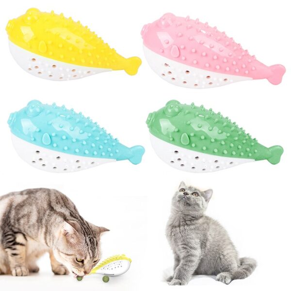Pet Soft 3D Fish Shape Cat Toy Cat Toy Catnip Kitten Toy  Simulation Fish Teeth Cleaning Chew Pillow Pet Supplies