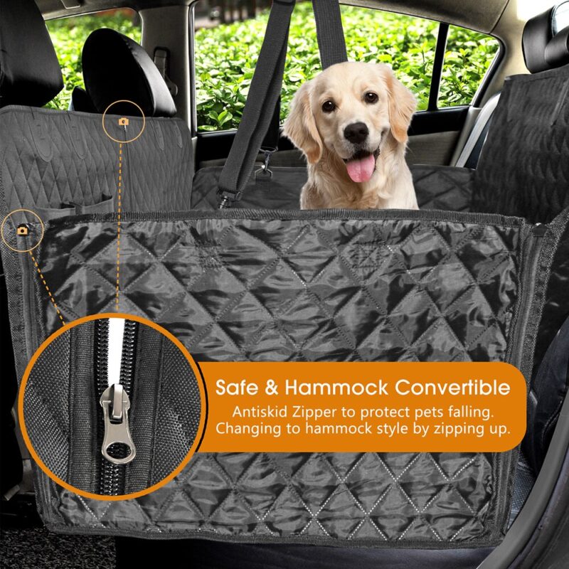 Dog Car Seat Cover Waterproof Dog Car Hammock Pet Dog Carrier Car Back Seat Mat Cushion Protector With Zipper and Pocket