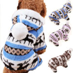 Pet Clothes Dog Pajama Cute Soft Puppy Teddy Coral Velvet Animal Pattern Jumpsuit Winter Warm Size S-XXL