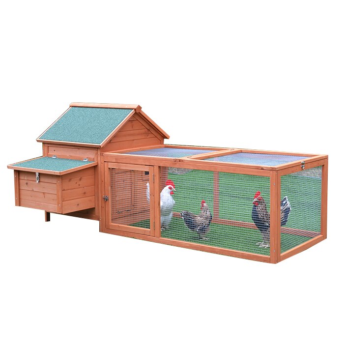 Outdoor Wooden Chicken Cage Villa dog house Rabbit Cage Cat Cage Pet House Rain-proof, Antiseptic and Heat-insulating Pigeon Cag (Golden red M)