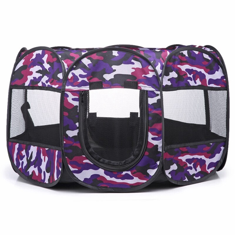 Portable Folding Pet Tent Dog House Cage Dog Cat Tent Playpen Puppy Kennel Easy Operation Octagonal Fence Outdoor Supplies