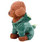Pet Dog Clothes Coral Velvet Dinosaur Cute Coat Puppy Winter Fleece Outfits Green Festival Halloween Party Costume Dog Cat Dress