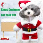 Winter Pet Dog Cat Red Fleece Velvet Thick Warm Christmas Clothes Santa Claus Costume Suit Sets