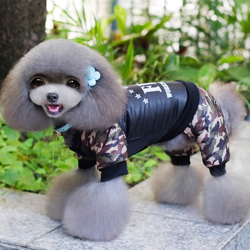 Winter Pet Clothes For Dogs Camouflage FBI Puppy Pet Coat Jacket Warm Fleece Dog Jumpsuits Chihuahua French Bulldog Clothing