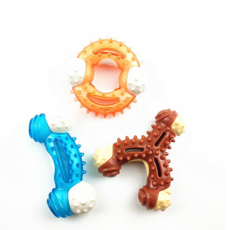 Pet Toys Bite Resistant Dog Solid Beef / Mint Flavor / Milk Scent Dog Toys Teeth Molar Dog Bone Pet Supplies