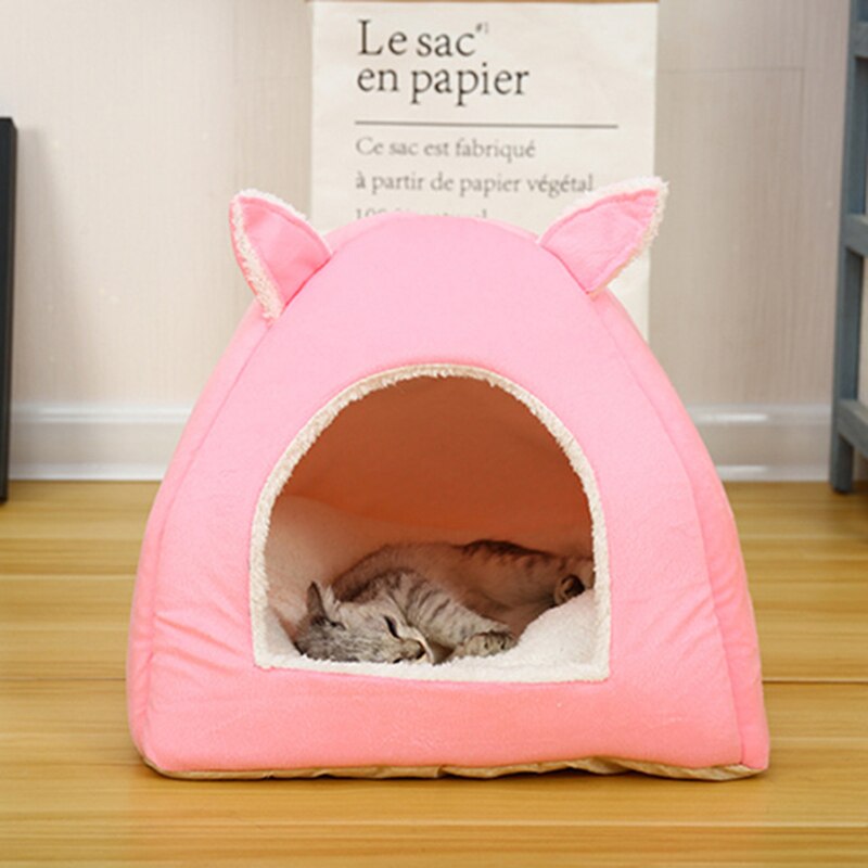 All-season Cat Bed Lounge Sleeping Bag with Removable Mattress Warm Soft detachable Pet House Tent Cat Nest Litter Puppy Kennel