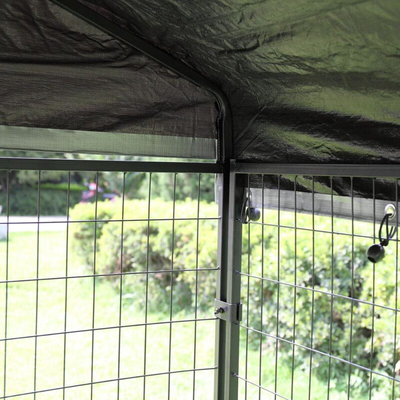 Pet Dog Crate Pet Kennel Cage Puppy Playpen Wire Animal Metal Camping Indoor Outdoor Cages Exercise Crates For Large Dog AKC6406 (Black)