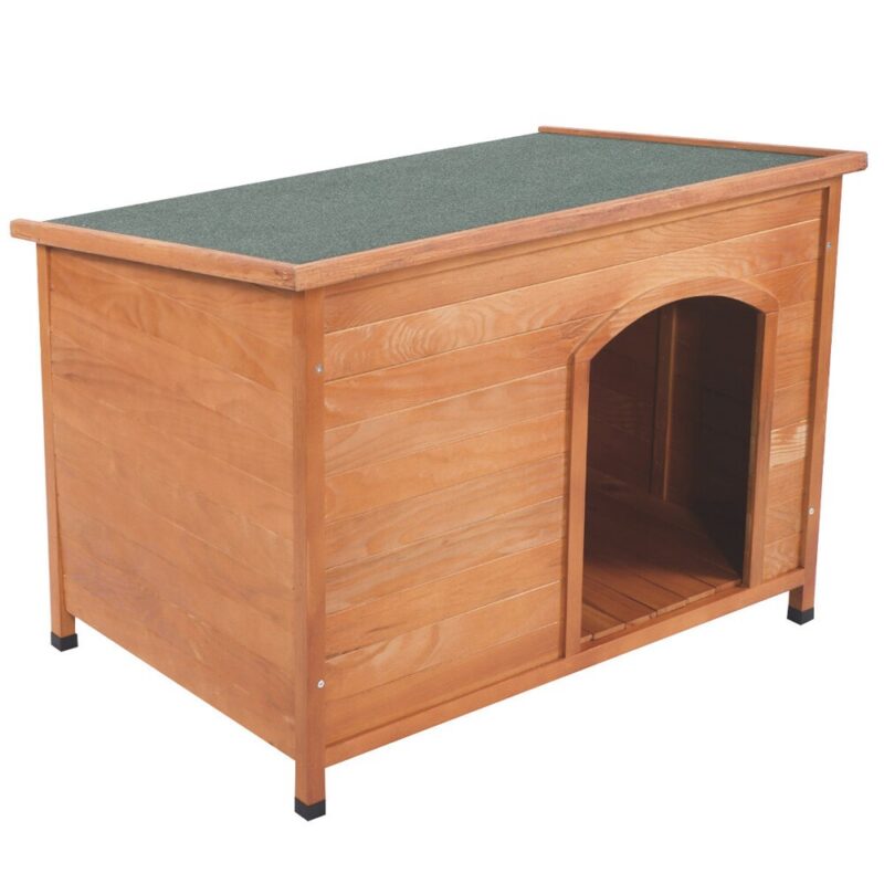 Waterproof Wood Dog House Pet Shelter Natural Wood Color Dog Cage for Small Medium Large Dogs Cats (White)