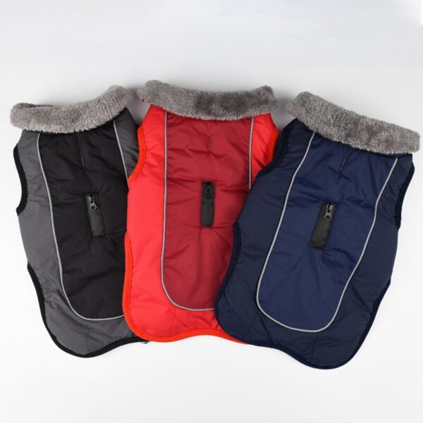 Waterproof Dog Clothes for Large Dogs Winter Warm Big Dog Jackets Padded Fleece Pet Coat Safety Reflective Design Dog Clothing