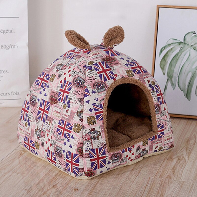 All-season Cat Bed Lounge Sleeping Bag with Removable Mattress Warm Soft detachable Pet House Tent Cat Nest Litter Puppy Kennel
