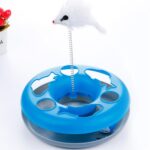 Pet Cat Toys Turntable Spring Mouse Toy Plastic Cat Carousel Puzzle Crazy Amusement Disk Cat Kitten Teaser Pet Interactive Toys