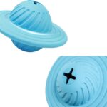 Interactive Dog Toys Dental Teething Rubber Ball Puppy Chew Toy Teeth Cleaning Pet Puppy Puzzle Molar Bite UFO Leakage Food Toy (blue as picture)