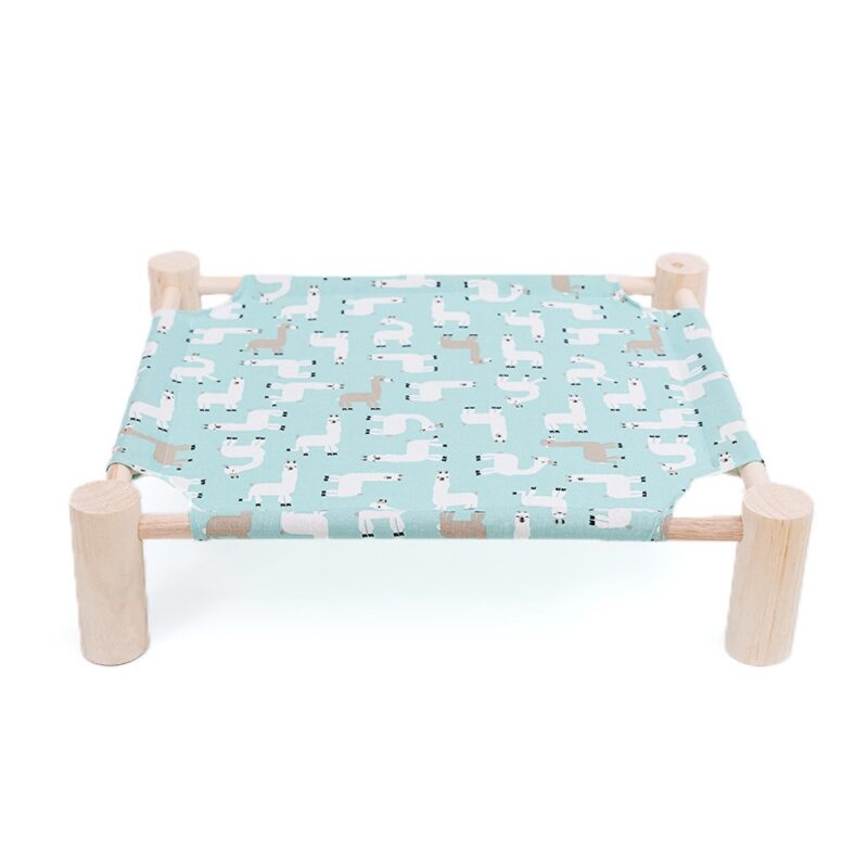 Elevated Cat Bed House Cat Hammocks Bed Wood Canvas Cat Lounge Bed for Small Dogs Rabbit Cats Durable Canvas Pet House Supplies
