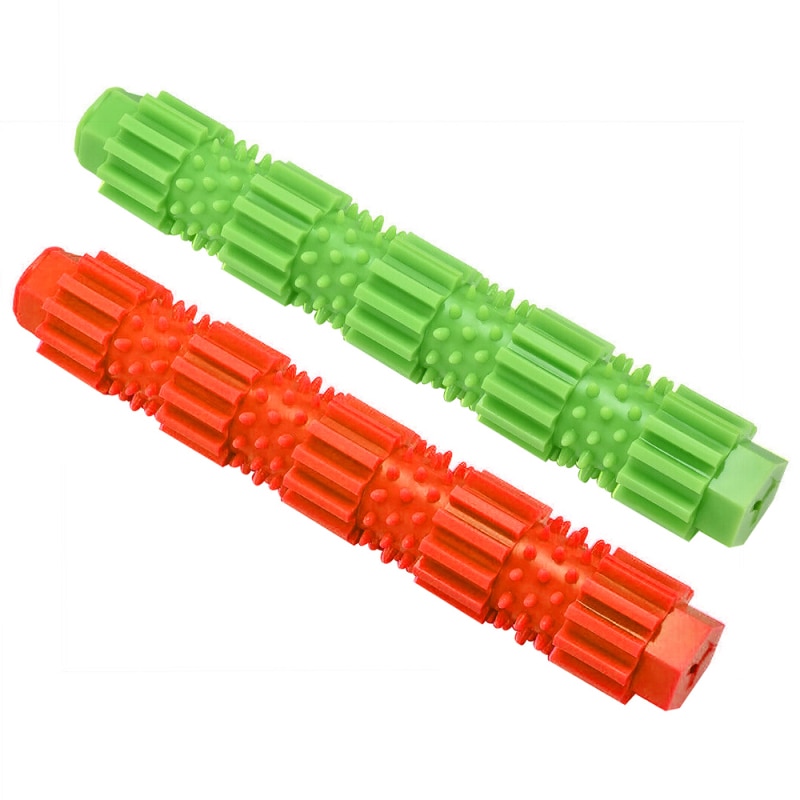 Dog Chew Toy For Aggressive Chewers Treat Dispensing Rubber Teeth Cleaning Toy TPR Bite-resistant Food Molar Rod Pet Toothbrush