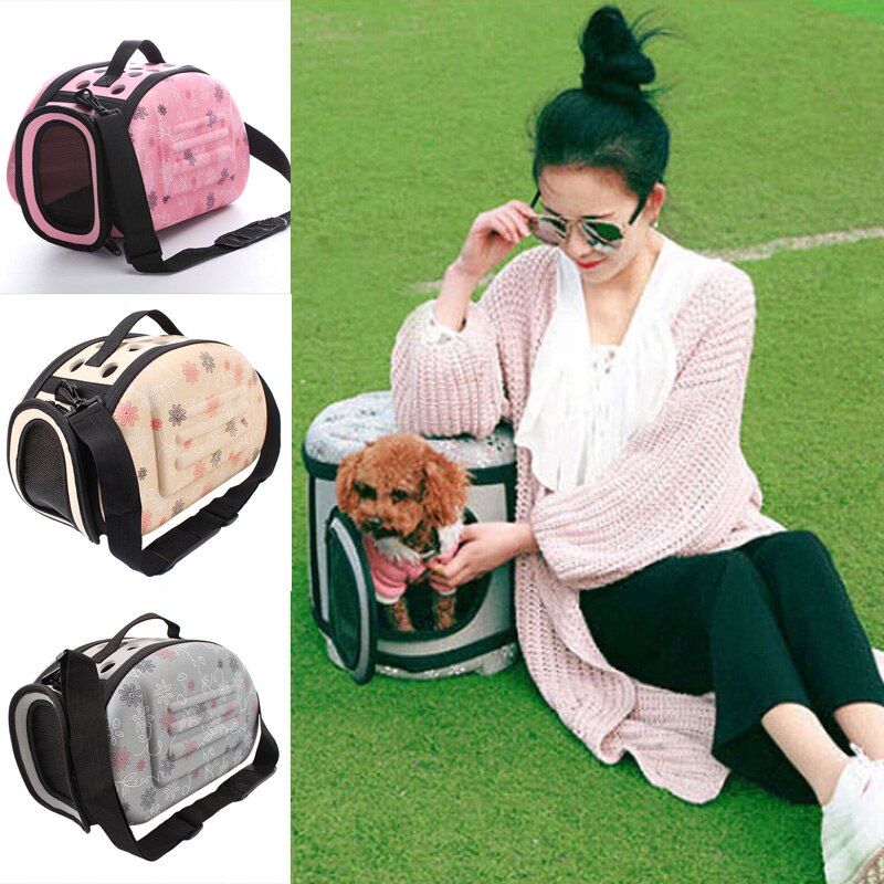 Pet Carrier For Dogs Cat Folding Cage Collapsible Crate Handbag Plastic Carrying Bags Pets Supplies Sac Transport Cat Box