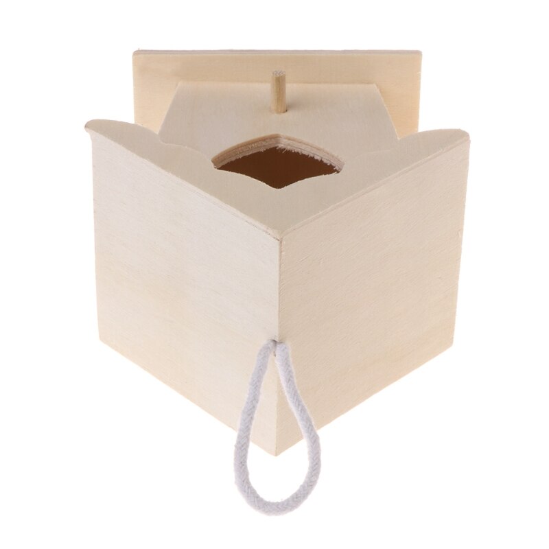 Bird Nest Natural Wood House DIY Creative Heart Shaped Parrot Parakeet Hanging JUL-28A (LIKE PIC)