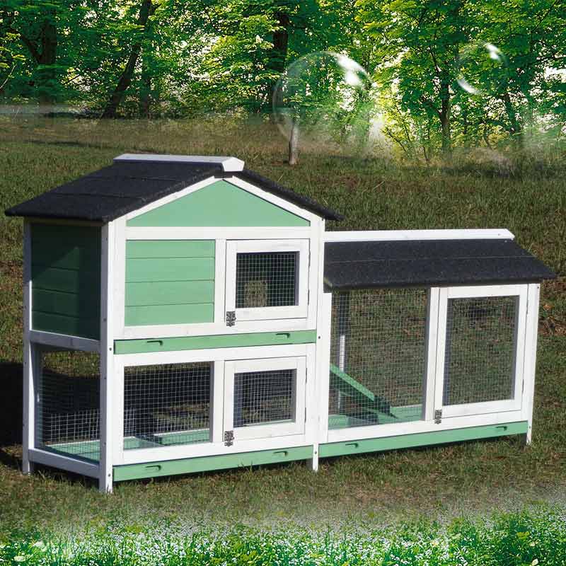 Wooden rabbit cage Anti-spray luxury double layer Drawer style Rabbit's Nest Pet cage Cat House Pigeon cage villa