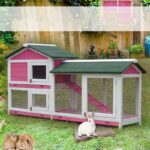Wooden rabbit cage Anti-spray luxury double layer Drawer style Rabbit's Nest Pet cage Cat House Pigeon cage villa