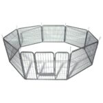 24" Dog Pet Playpen Heavy Duty Metal Exercise Fence Hammigrid 8 Panel Silver (M)