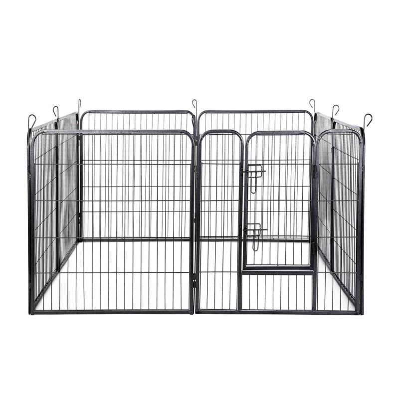24" Dog Pet Playpen Heavy Duty Metal Exercise Fence Hammigrid 8 Panel Silver (M)