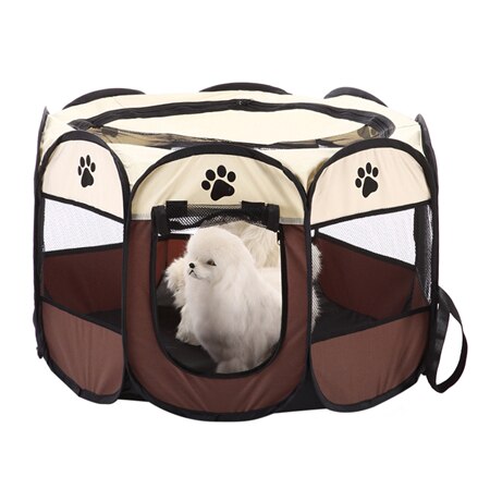 Portable Foldable Dog Cage Pet Tent Waterproof Cat Dog House Playpen Outdoor Cat Dog Kennel Octagon Fence Pet Supplies