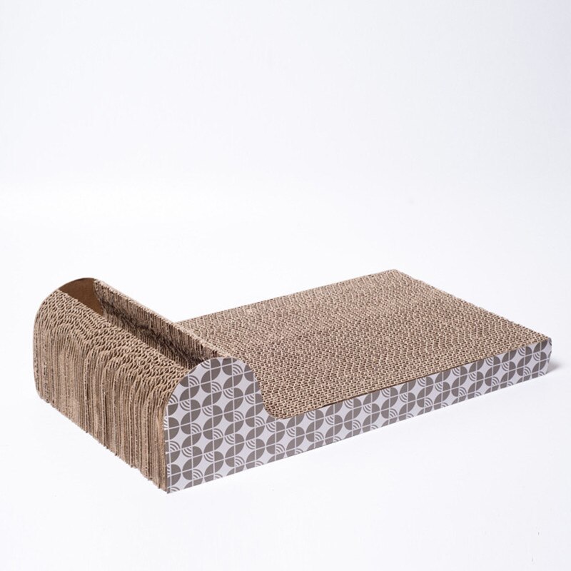 Pet Dog Cat Kitten Corrugated cat Scratch Board Pad Scratcher Bed Mat Claws Care Interactive Toy For Pet Training Cat toys (Light Grey 45x25x11cm)