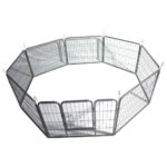 24" Dog Pet Playpen Heavy Duty Metal Exercise Fence Hammigrid 8 Panel Silver (M)