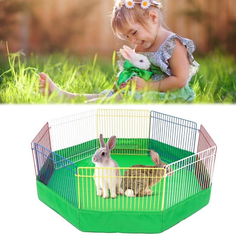 Small Animal Cage Indoor Portable Metal Wire Yard Fence Rabbits Kennel Crate Fence Tent