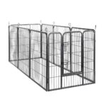 24" Dog Pet Playpen Heavy Duty Metal Exercise Fence Hammigrid 8 Panel Silver (M)