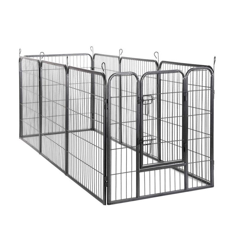 24" Dog Pet Playpen Heavy Duty Metal Exercise Fence Hammigrid 8 Panel Silver (M)