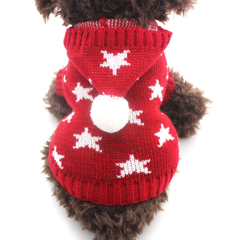 Dog Cat Sweater Knited Hoodie Jumper Stars Design Pet Puppy Coat Jacket Warm Clothes For Dogs Cats