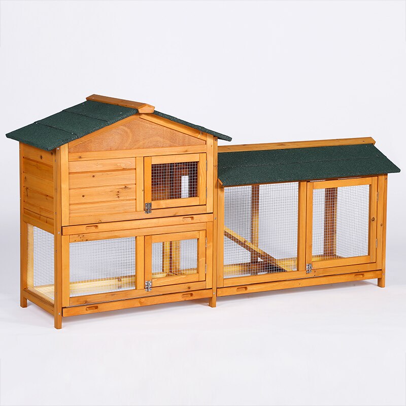 Wooden rabbit cage Anti-spray luxury double layer Drawer style Rabbit's Nest Pet cage Cat House Pigeon cage villa