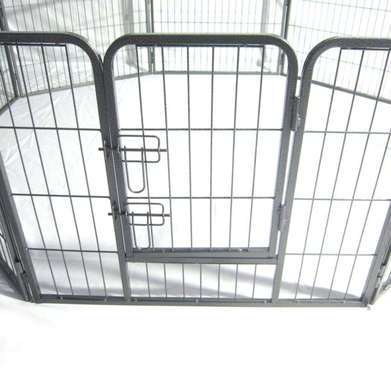 24" Dog Pet Playpen Heavy Duty Metal Exercise Fence Hammigrid 8 Panel Silver (M)