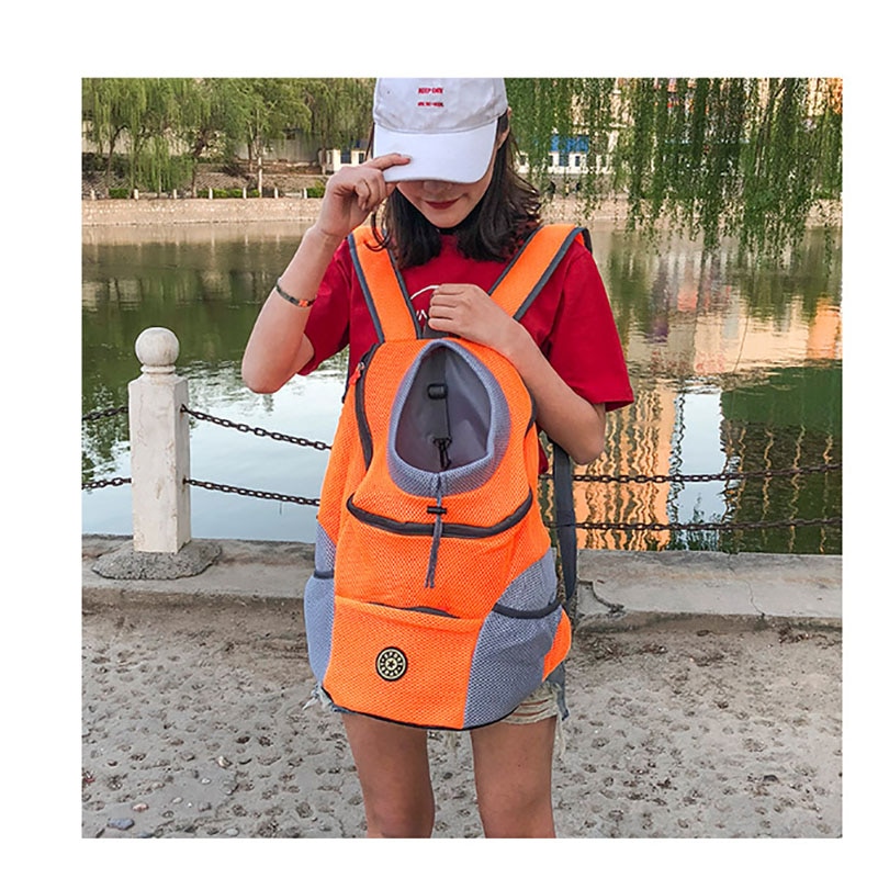 Outdoor Pet Dog Carrier Bag Pet Dog Front Bag New Out Double Shoulder Portable Travel Backpack Mesh Backpack Head