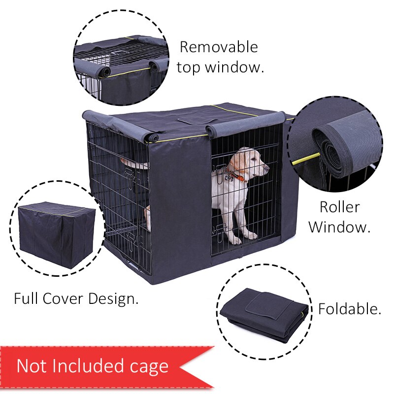 Dog Kennel House Cover Waterproof Dust-proof Durable Oxford Dog Cage Cover Foldable Washable Outdoor Pet Kennel Crate Cover