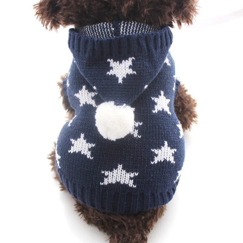 Dog Cat Sweater Knited Hoodie Jumper Stars Design Pet Puppy Coat Jacket Warm Clothes For Dogs Cats