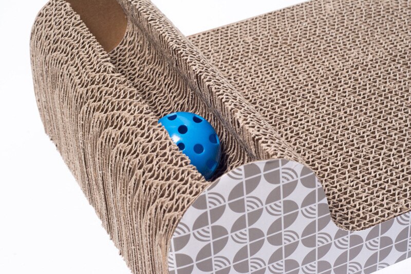 Pet Dog Cat Kitten Corrugated cat Scratch Board Pad Scratcher Bed Mat Claws Care Interactive Toy For Pet Training Cat toys (Light Grey 45x25x11cm)