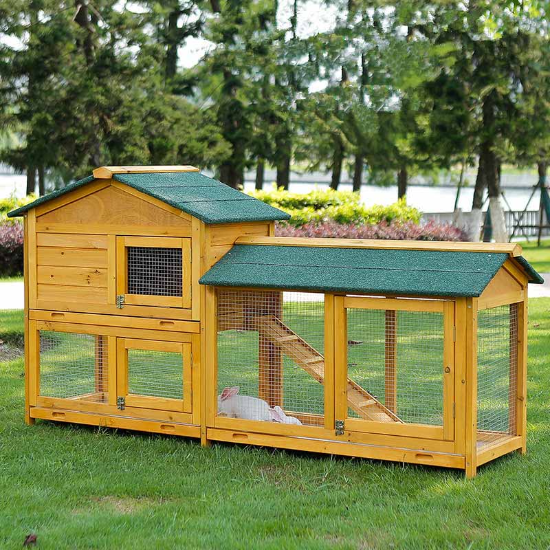 Wooden rabbit cage Anti-spray luxury double layer Drawer style Rabbit's Nest Pet cage Cat House Pigeon cage villa