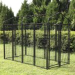 Pet Dog Crate Pet Kennel Cage Puppy Playpen Wire Animal Metal Camping Indoor Outdoor Cages Exercise Crates For Large Dog AKC6406 (Black)